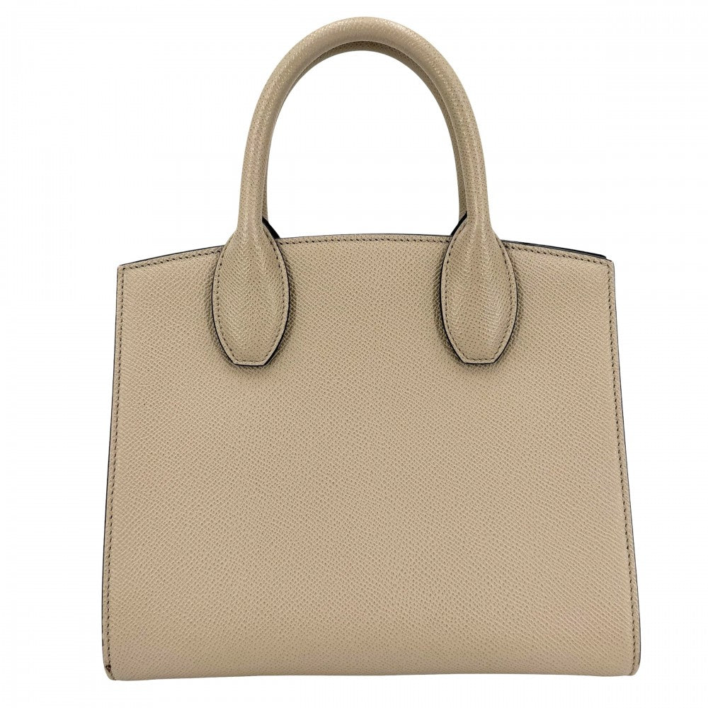 Salvatore Ferragamo サルヴァトーレフェラガモ 2WAY ガンチーニ スタジオバッグ ボックスXS ハンドバッグ ショルダーバッグ レザー ベージュ ゴールド金具 レディース【中古品】