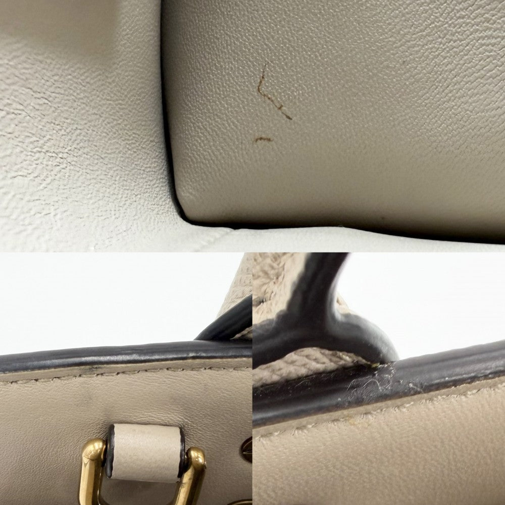 Salvatore Ferragamo サルヴァトーレフェラガモ 2WAY ガンチーニ スタジオバッグ ボックスXS ハンドバッグ ショルダーバッグ レザー ベージュ ゴールド金具 レディース【中古品】