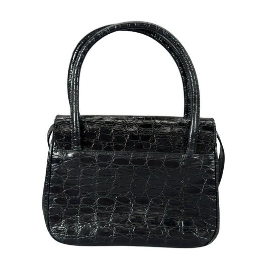 Salvatore Ferragamo サルヴァトーレフェラガモ ハンドバッグ ヴェラ クロコ型押し 2WAY A217201 ブラック 黒 ゴールド金具 レディース【中古品】