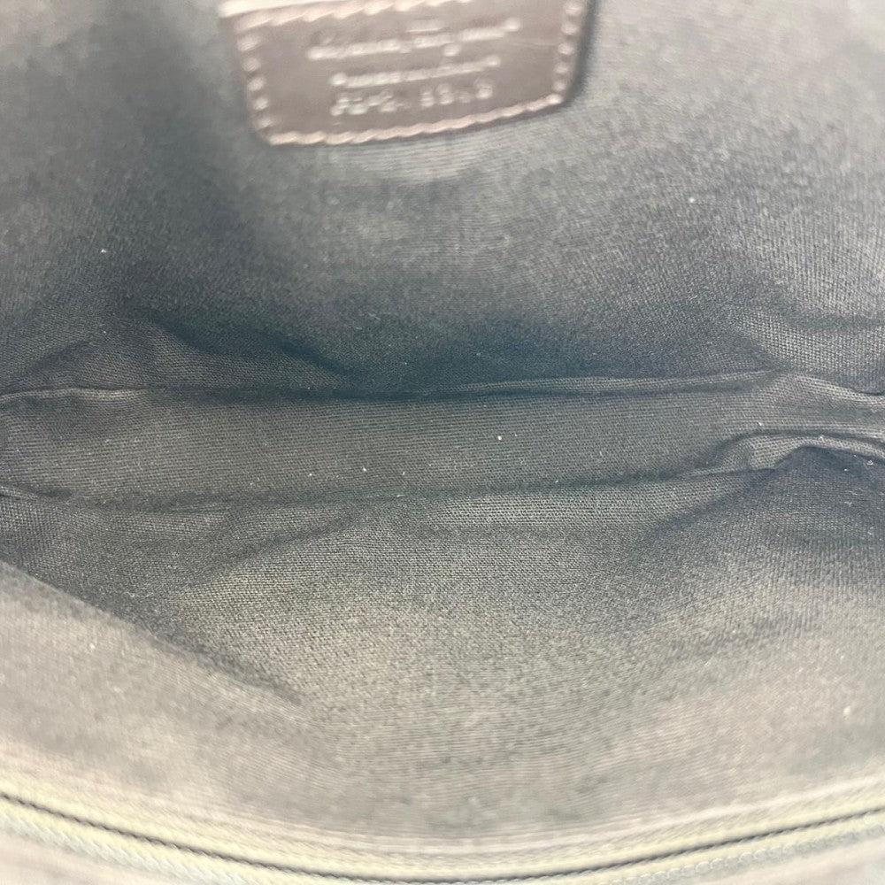 【開店SALE】 クラッチバッグ セカンドバッグ シンプル FB-24-9343 ダークブラウン シルバー金具 メンズ【中古品】