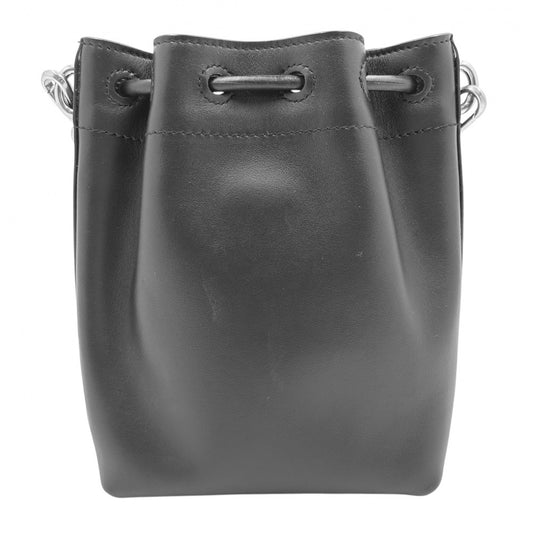 JIMMY CHOO ジミーチュウ ショルダーバッグ ミニバッグ 巾着 かばん 鞄 レザー ブラック 黒 シルバー金具 レディース【中古品】