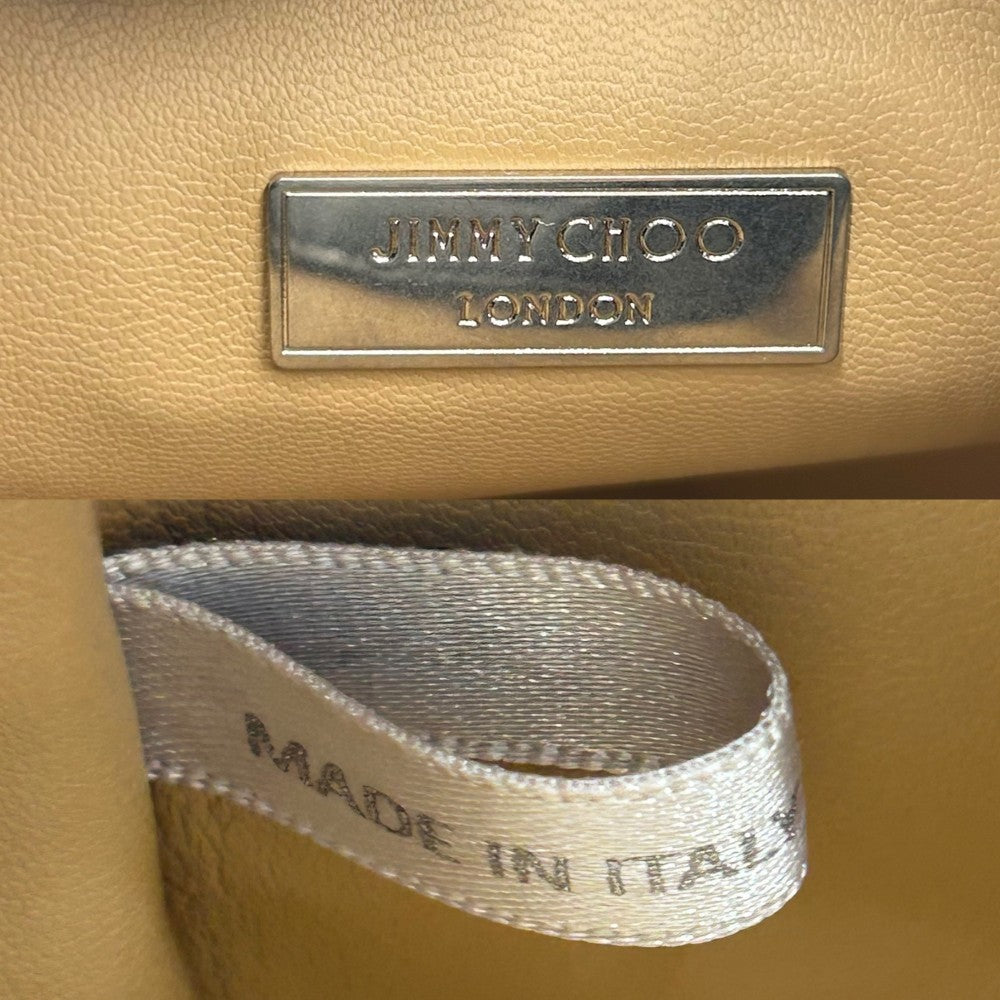 JIMMY CHOO ジミーチュウ ショルダーバッグ ミニバッグ 巾着 かばん 鞄 レザー ブラック 黒 シルバー金具 レディース【中古品】