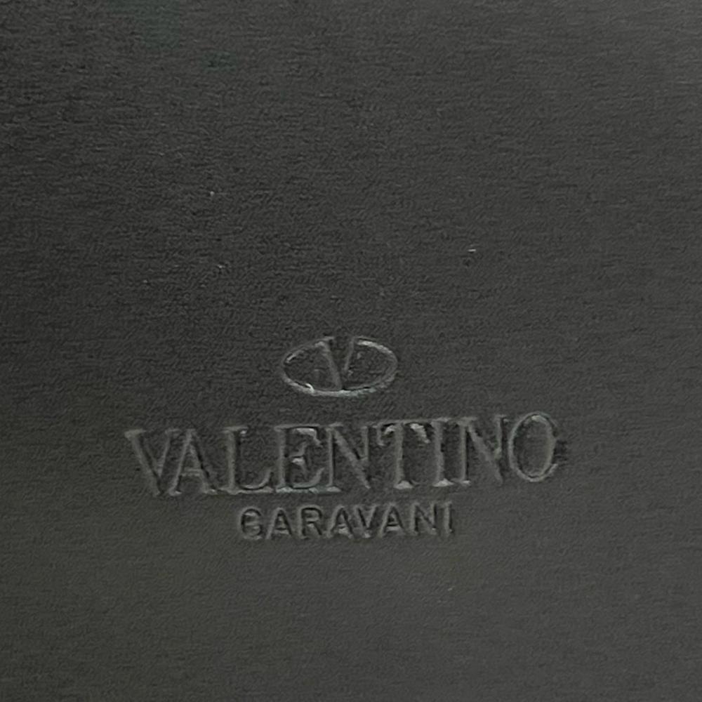 Valentino Garavani ヴァレンティノ・ガラヴァーニ クラッチバッグ VLTN センターロゴ YP0P09LVN レザー ブラック 黒 シルバー金具 メンズ【中古品】