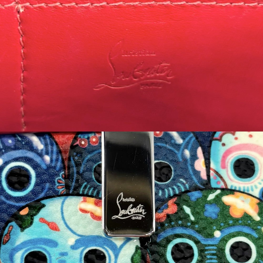 【開店SALE】 Christian Louboutin クリスチャンルブタン 3WAY トリックトラックスモール ハンドバッグ ショルダーバッグ スタッズ ポートフォリオスカル クラッチバッグ レザー マルチカラー シルバー金具 レディース【中古品】