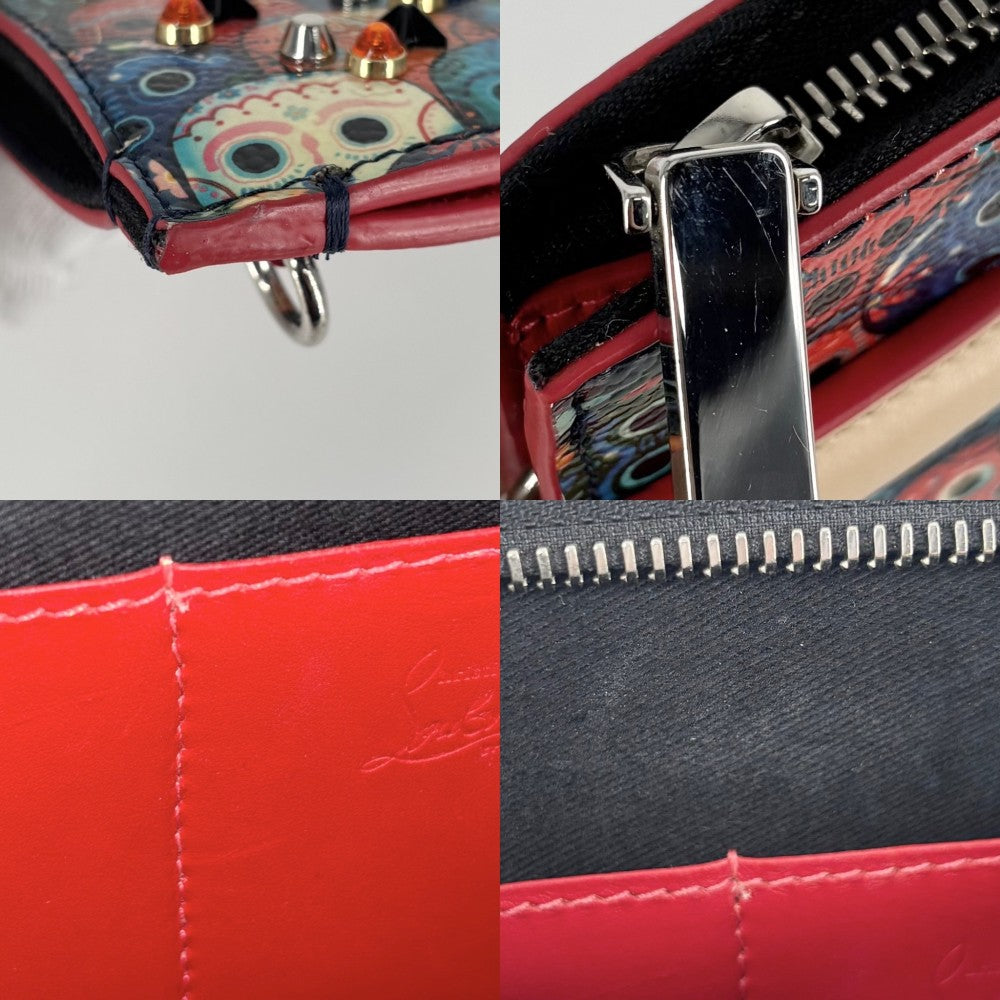 【開店SALE】 Christian Louboutin クリスチャンルブタン 3WAY トリックトラックスモール ハンドバッグ ショルダーバッグ スタッズ ポートフォリオスカル クラッチバッグ レザー マルチカラー シルバー金具 レディース【中古品】