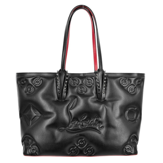 Christian Louboutin クリスチャンルブタン トートバッグ カバタスモール パデッド ハンドバッグ CABATA スタッズ かばん 鞄 1235100 レザー ブラック 黒 レッド 赤 シルバー金具 レディース【中古品】