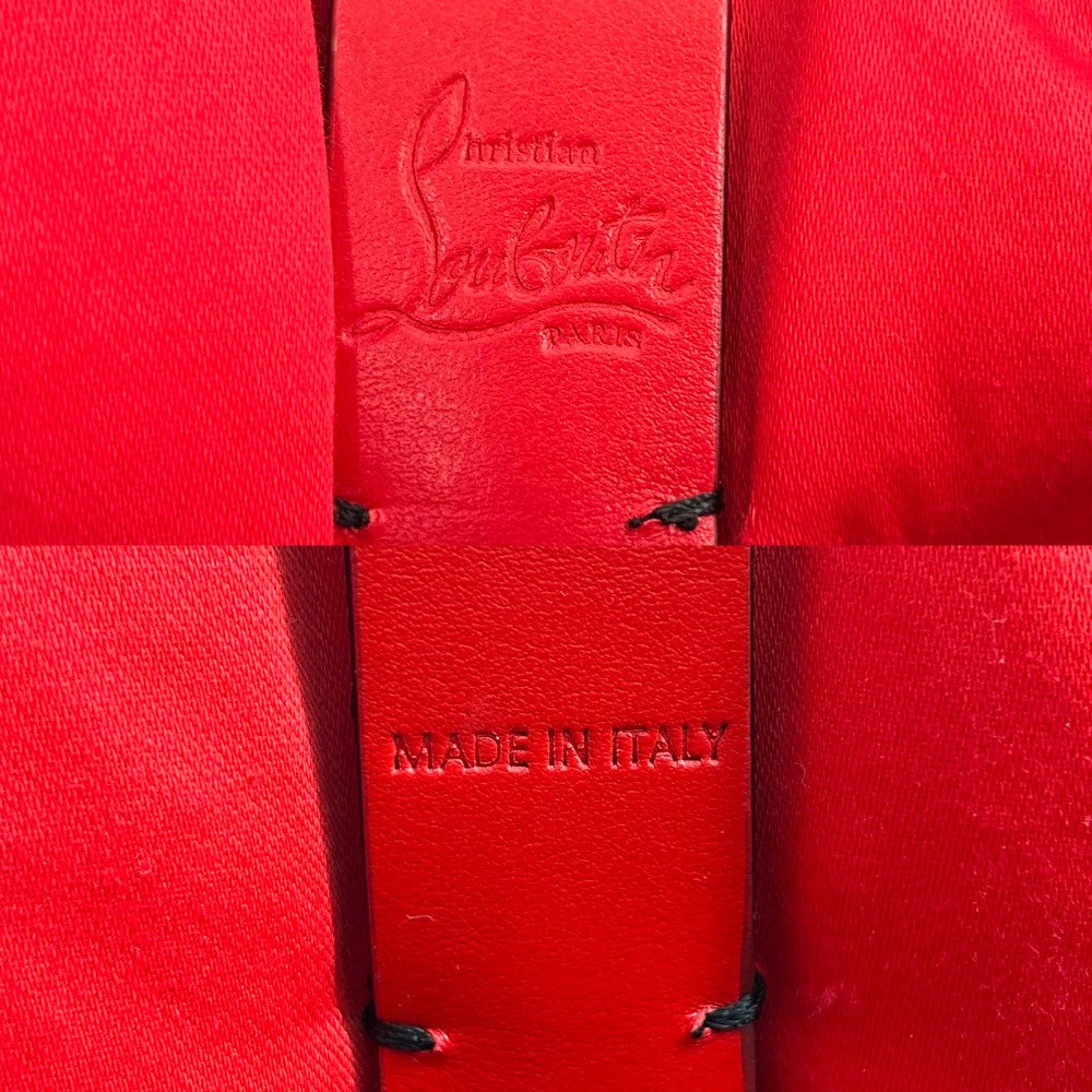 Christian Louboutin クリスチャンルブタン トートバッグ カバタスモール パデッド ハンドバッグ CABATA スタッズ かばん 鞄 1235100 レザー ブラック 黒 レッド 赤 シルバー金具 レディース【中古品】