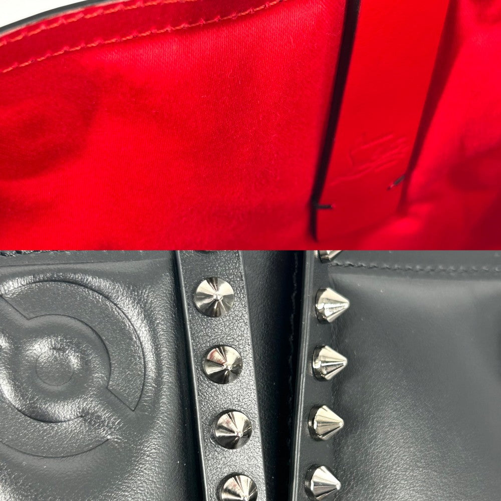 Christian Louboutin クリスチャンルブタン トートバッグ カバタスモール パデッド ハンドバッグ CABATA スタッズ かばん 鞄 1235100 レザー ブラック 黒 レッド 赤 シルバー金具 レディース【中古品】