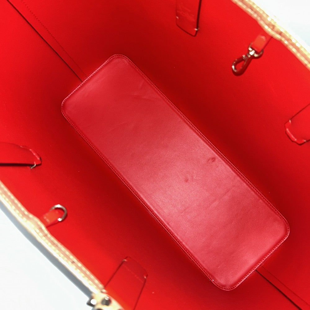 Christian Louboutin クリスチャンルブタン トートバッグ コルクテクスチャー カバタ ハンドバッグ CABATA スタッズ レザー ゴールド レッド 赤 ゴールド金具 レディース【中古品】