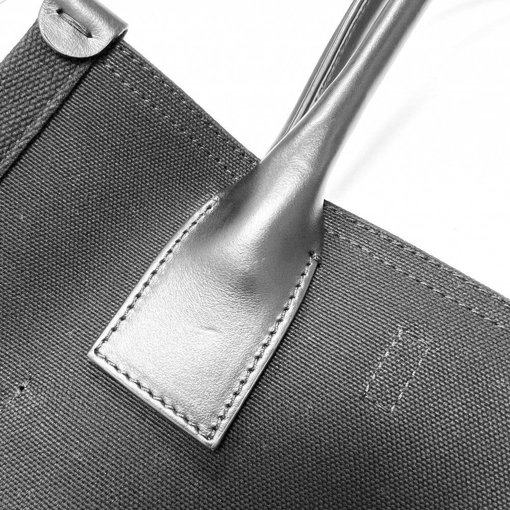 Christian Louboutin クリスチャンルブタン トートバッグ ナストロルビ Nastroloubi S ハンドバッグ キャンバス レザー ブラック 黒 レッド 赤 ガンメタル金具 レディース【中古品】