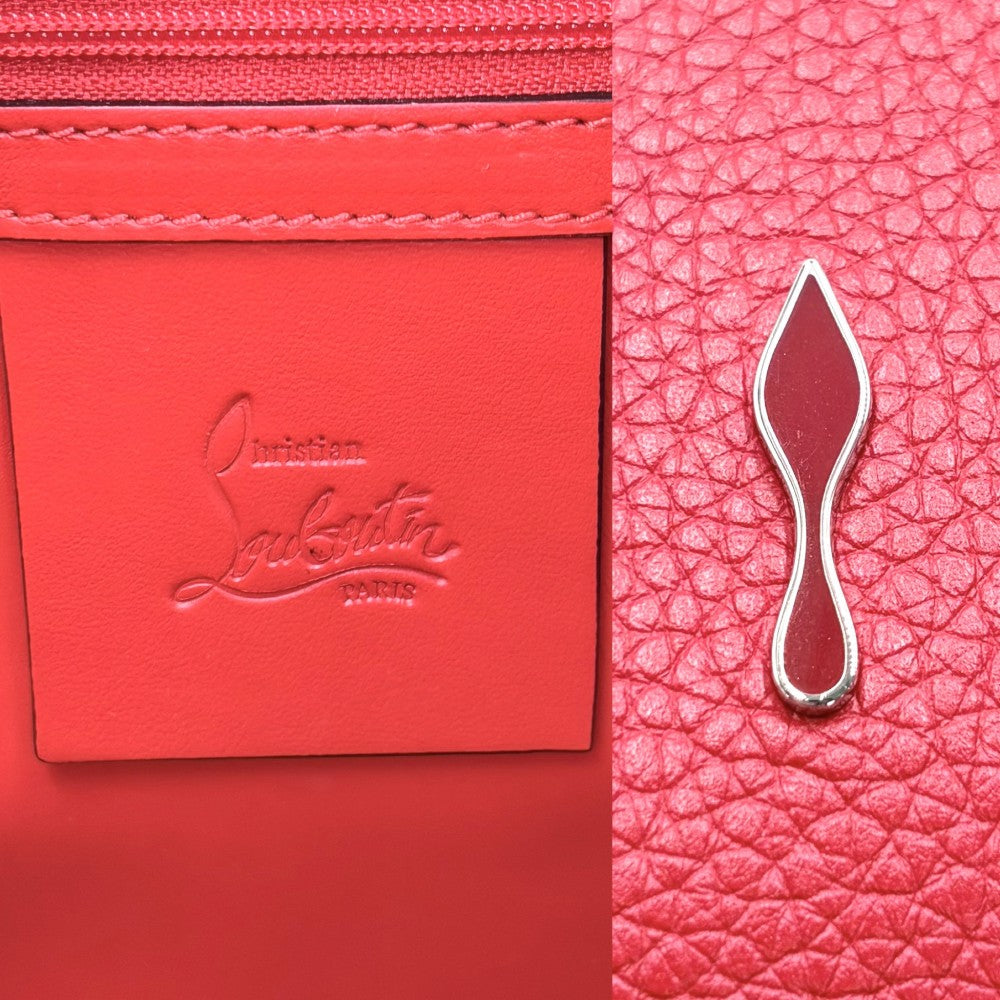Christian Louboutin クリスチャンルブタン 2WAY パロマ ミディアム ハンドバッグ ショルダーバッグ Paloma medium トートバッグ スウェード レザー レッド 赤 シルバー金具 レディース【中古品】