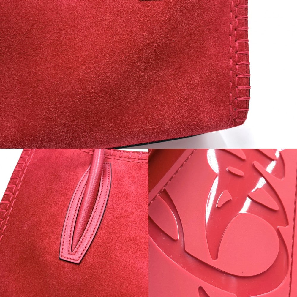 Christian Louboutin クリスチャンルブタン 2WAY パロマ ミディアム ハンドバッグ ショルダーバッグ Paloma medium トートバッグ スウェード レザー レッド 赤 シルバー金具 レディース【中古品】