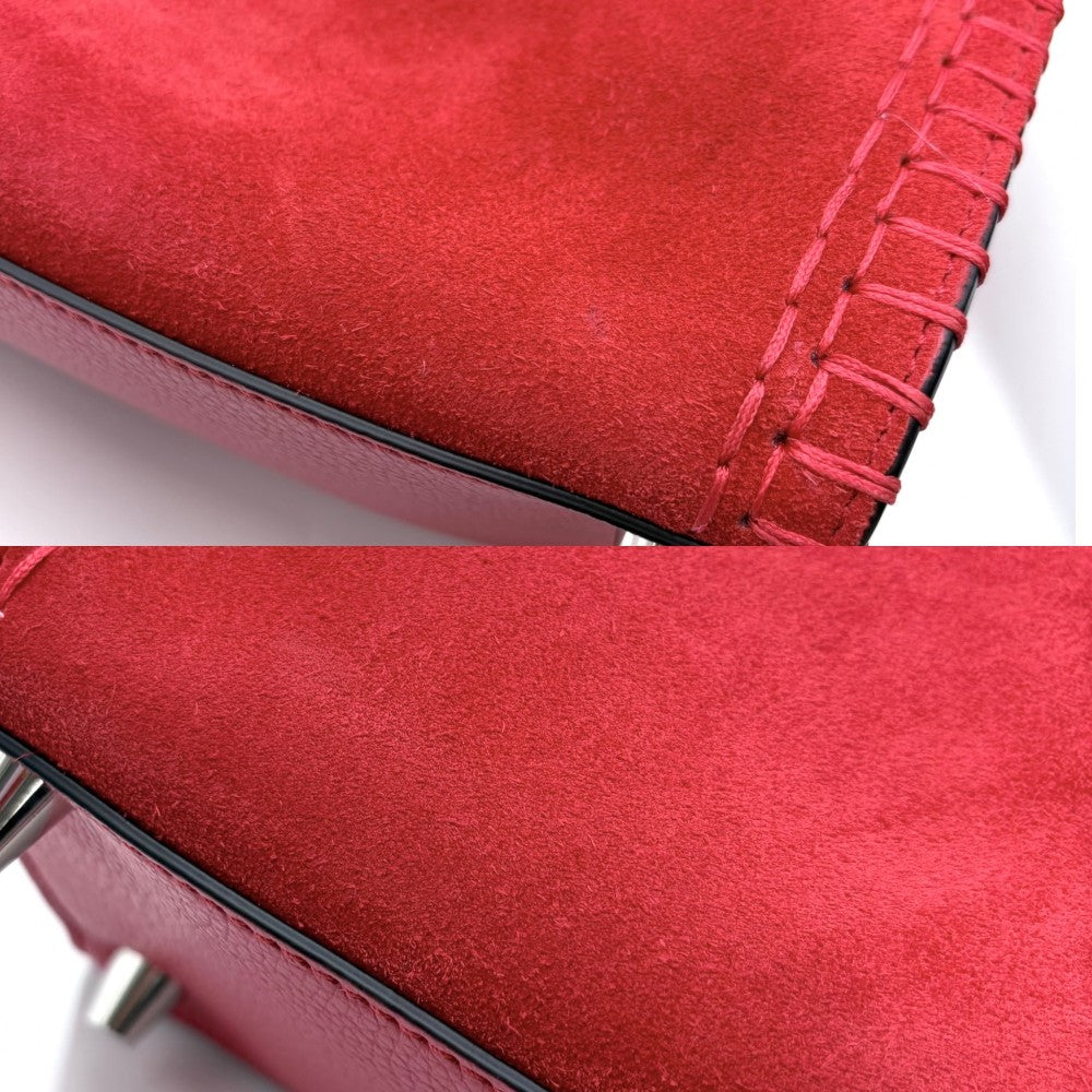 Christian Louboutin クリスチャンルブタン 2WAY パロマ ミディアム ハンドバッグ ショルダーバッグ Paloma medium トートバッグ スウェード レザー レッド 赤 シルバー金具 レディース【中古品】