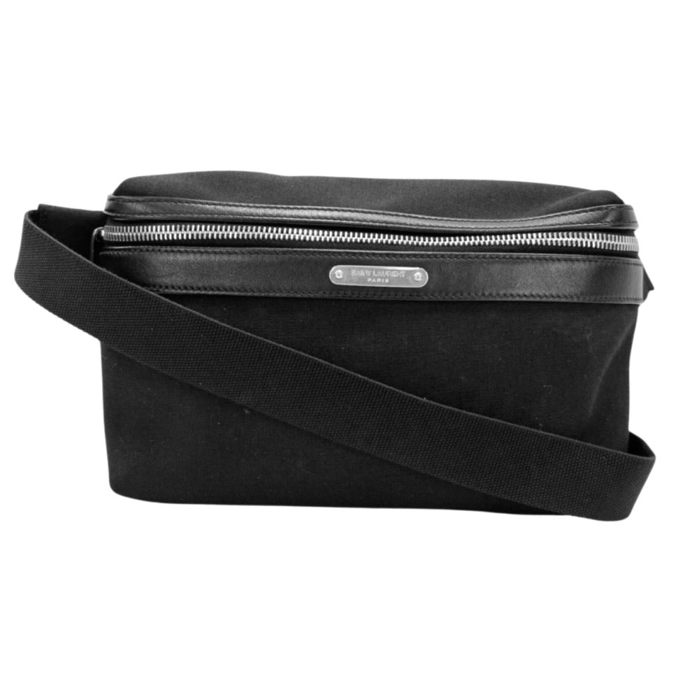 SAINT LAURENT サンローラン ボディバッグ ボディバッグ ショルダーバッグ ウエストポーチ 505973 ナイロン ブラック 黒 シルバー金具 ユニセックス【中古品】