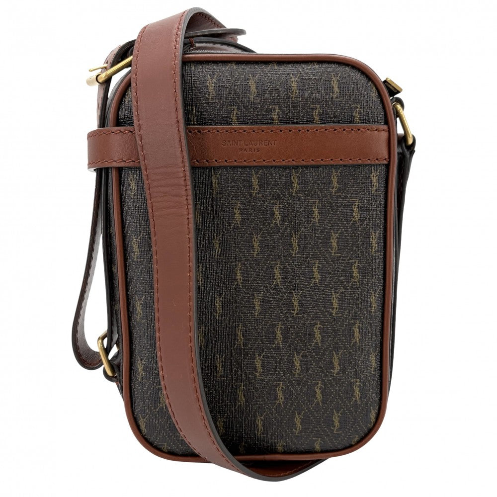 SAINT LAURENT PARIS サンローランパリ ショルダーバッグ YSLロゴ メンズ レディース 685534 レザー ブラウン 茶 ゴールド金具 ユニセックス【中古品】