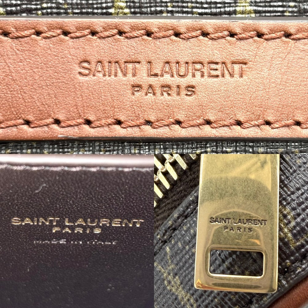 SAINT LAURENT PARIS サンローランパリ ショルダーバッグ YSLロゴ メンズ レディース 685534 レザー ブラウン 茶 ゴールド金具 ユニセックス【中古品】