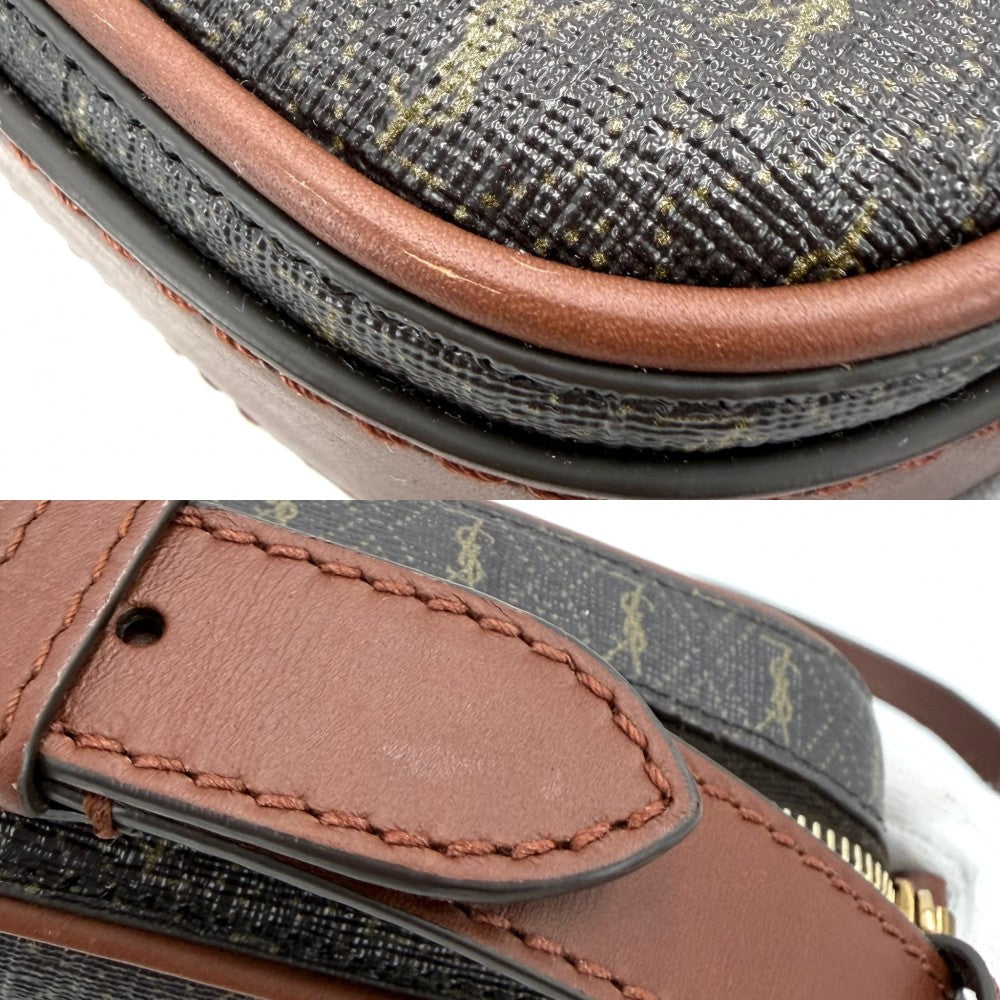 SAINT LAURENT PARIS サンローランパリ ショルダーバッグ YSLロゴ メンズ レディース 685534 レザー ブラウン 茶 ゴールド金具 ユニセックス【中古品】