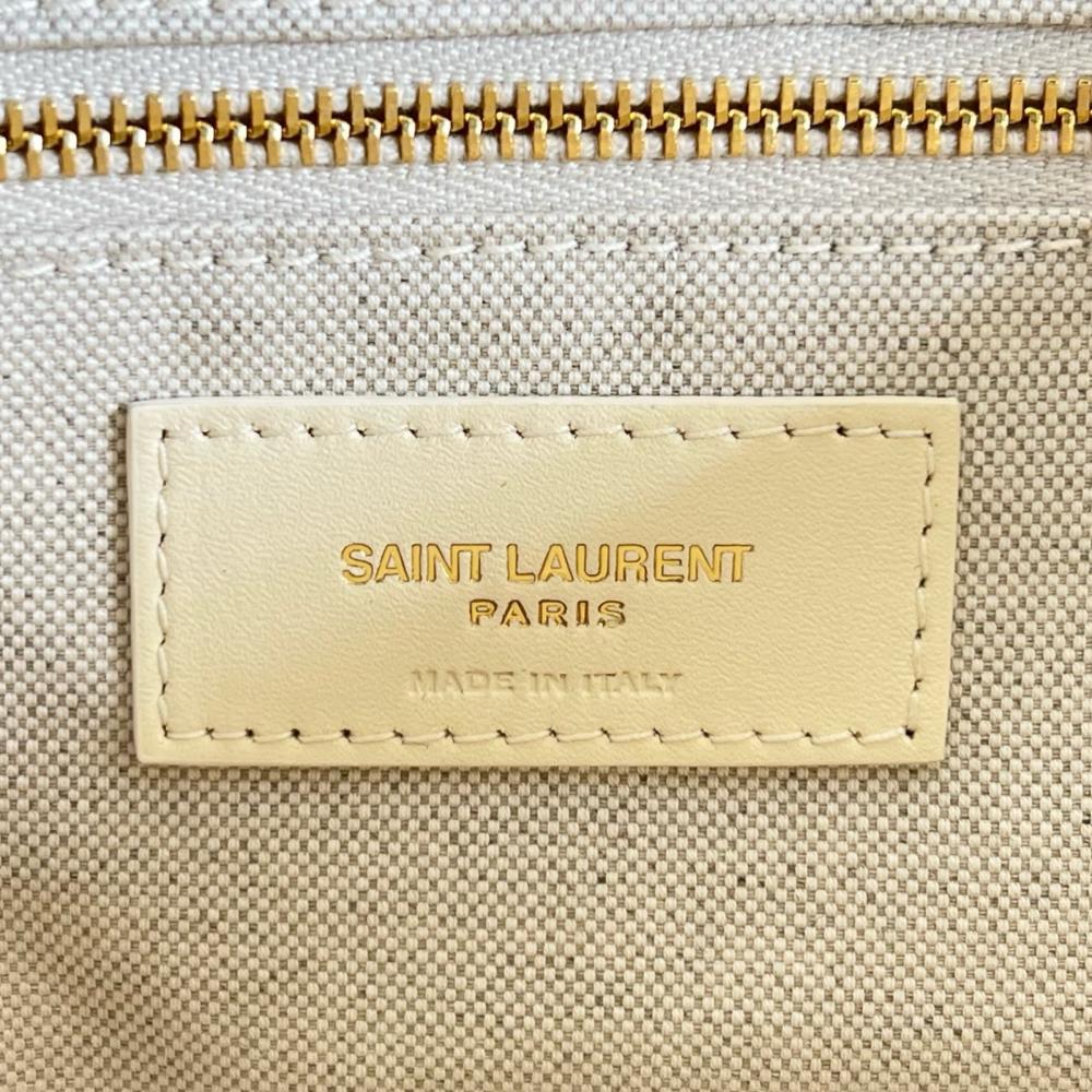 YVES SAINT LAURENT イヴ・サンローラン 2WAY ジェイミー ハンドバッグ ショルダーバッグ 735035 パイル レザー ホワイト 白 ゴールド金具 レディース【中古品】