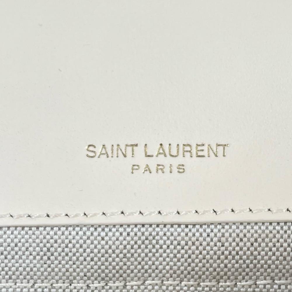 YVES SAINT LAURENT イヴ・サンローラン 2WAY ジェイミー ハンドバッグ ショルダーバッグ 735035 パイル レザー ホワイト 白 ゴールド金具 レディース【中古品】