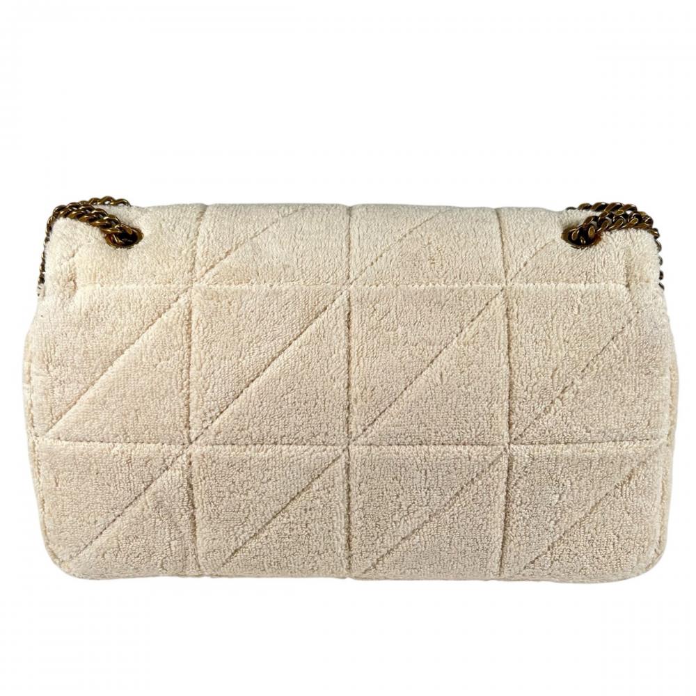 YVES SAINT LAURENT イヴ・サンローラン 2WAY ジェイミー ハンドバッグ ショルダーバッグ 735035 パイル レザー ホワイト 白 ゴールド金具 レディース【中古品】