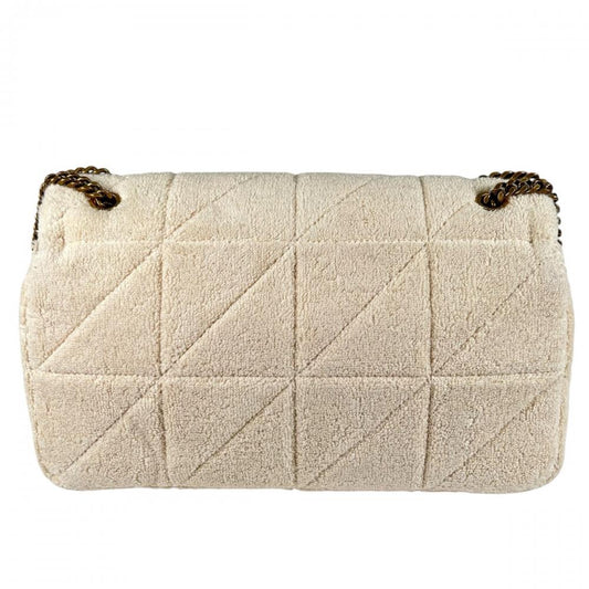 YVES SAINT LAURENT イヴ・サンローラン 2WAY ジェイミー ハンドバッグ ショルダーバッグ 735035 パイル レザー ホワイト 白 ゴールド金具 レディース【中古品】