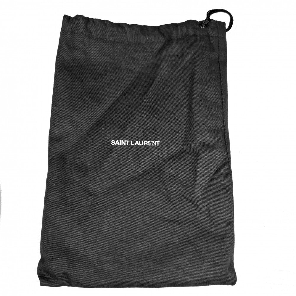 SAINT LAURENT PARIS サンローランパリ チェーンウォレット カサンドラ YSLロゴ ショルダーバッグ 393953 レザー ブラック 黒 ゴールド金具 レディース【中古品】
