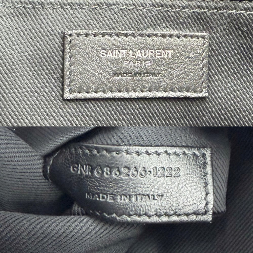 SAINT LAURENT PARIS サンローランパリ トートバッグ リヴゴーシュ ハンドバッグ RIVE GAUCHE 686266 レザー ブラック 黒 シルバー金具 レディース【中古品】