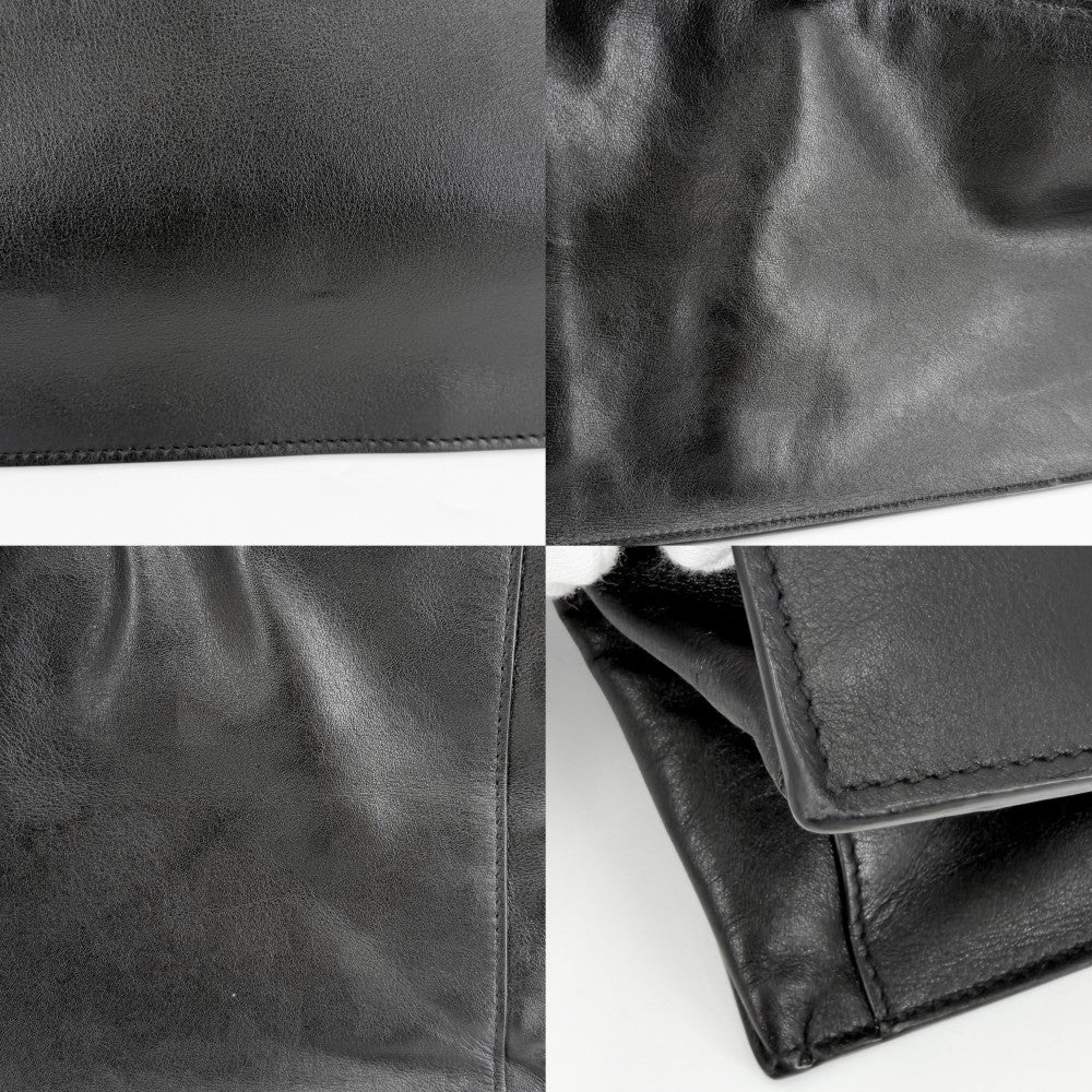 SAINT LAURENT PARIS サンローランパリ トートバッグ リヴゴーシュ ハンドバッグ RIVE GAUCHE 686266 レザー ブラック 黒 シルバー金具 レディース【中古品】