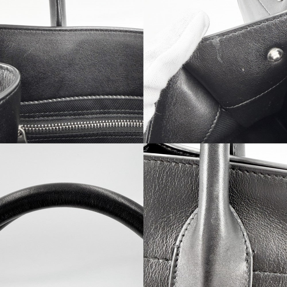 SAINT LAURENT PARIS サンローランパリ トートバッグ リヴゴーシュ ハンドバッグ RIVE GAUCHE 686266 レザー ブラック 黒 シルバー金具 レディース【中古品】
