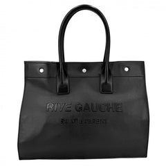 SAINT LAURENT PARIS サンローランパリ トートバッグ リヴゴーシュ ハンドバッグ RIVE GAUCHE 686266 レザー ブラック 黒 シルバー金具 レディース【中古品】
