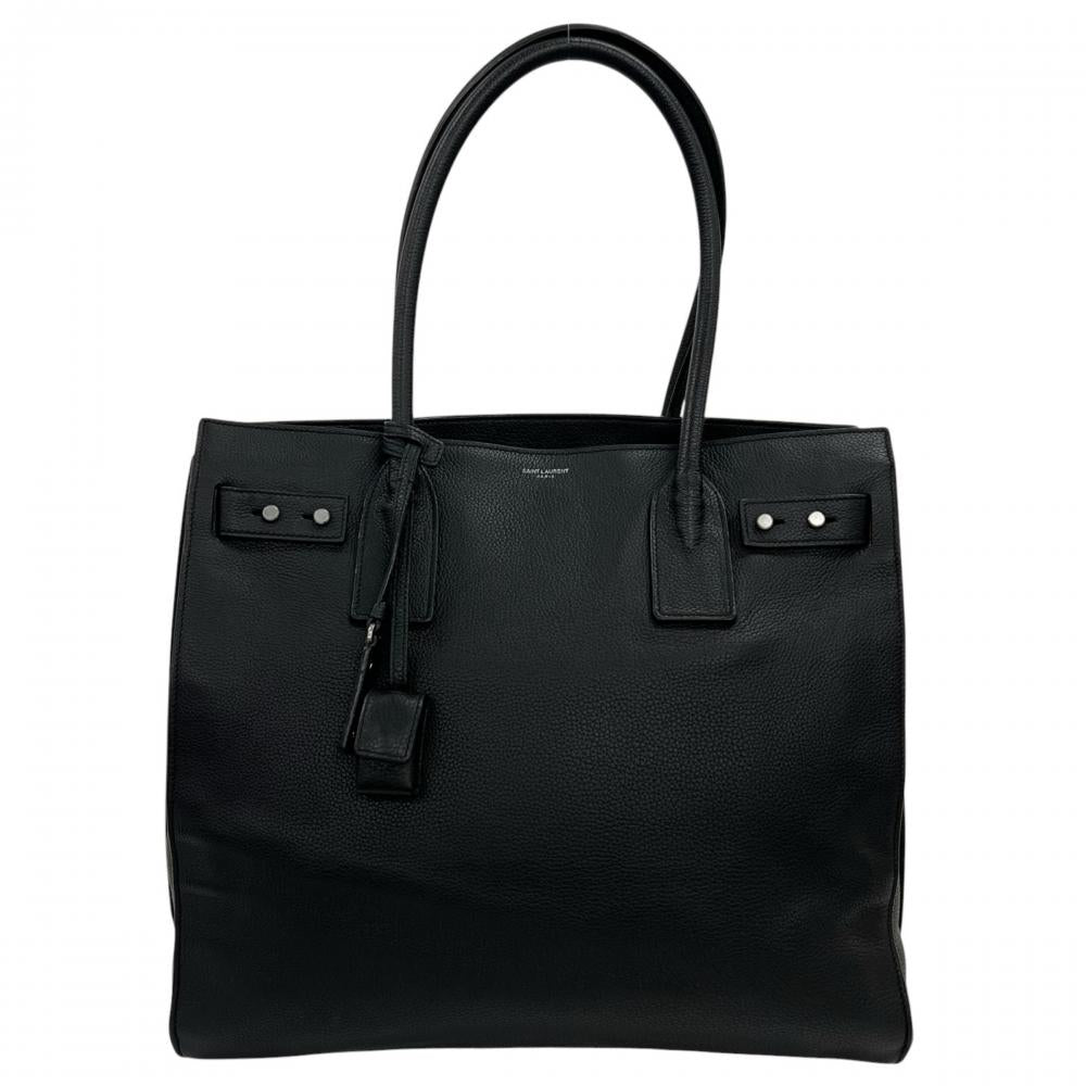 SAINT LAURENT PARIS サンローランパリ トートバッグ サック・ド・ジュール 大容量 647168 レザー ブラック 黒 レディース【中古品】