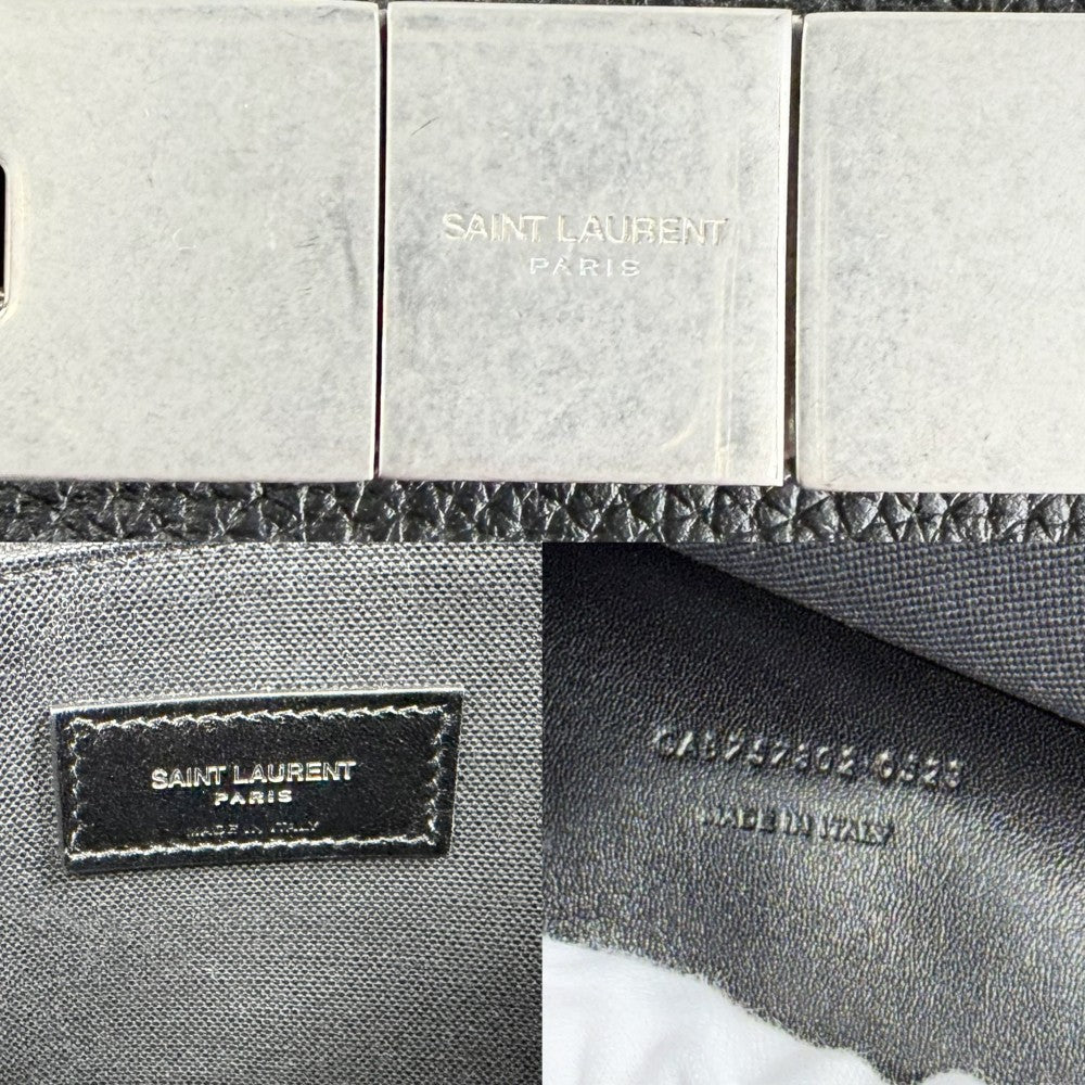 SAINT LAURENT PARIS サンローランパリ トートバッグ マンハッタン N/S ハンドバッグ 大容量 757302 レザー ブラック 黒 シルバー金具 ユニセックス【中古品】