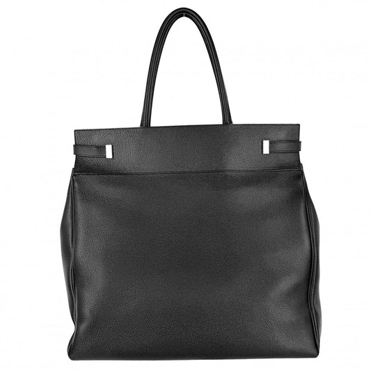 SAINT LAURENT PARIS サンローランパリ トートバッグ マンハッタン N/S ハンドバッグ 大容量 757302 レザー ブラック 黒 シルバー金具 ユニセックス【中古品】