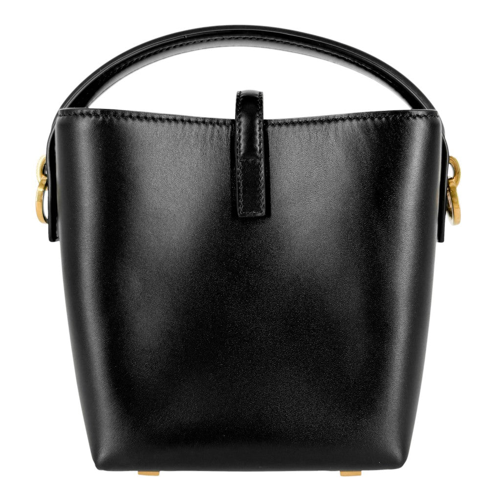 SAINT LAURENT PARIS サンローランパリ 2WAY LE 37 ミニ ハンドバッグ ショルダーバッグ バケット 765870 レザー ブラック 黒 ゴールド金具 レディース【中古品】