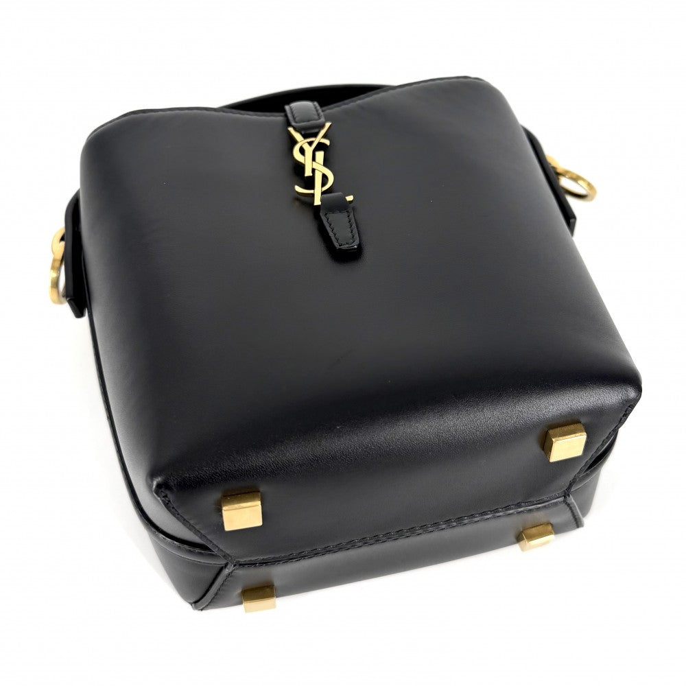 SAINT LAURENT PARIS サンローランパリ 2WAY LE 37 ミニ ハンドバッグ ショルダーバッグ バケット 765870 レザー ブラック 黒 ゴールド金具 レディース【中古品】