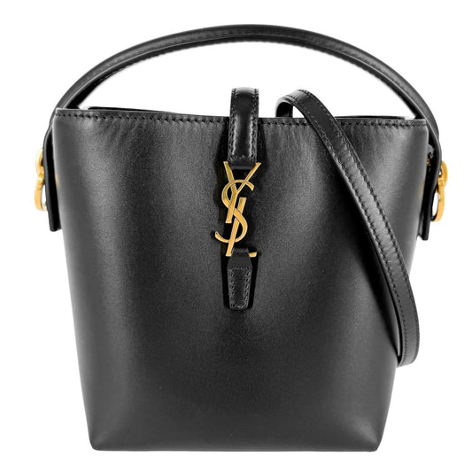 SAINT LAURENT PARIS サンローランパリ 2WAY LE 37 ミニ ハンドバッグ ショルダーバッグ バケット 765870 レザー ブラック 黒 ゴールド金具 レディース【中古品】