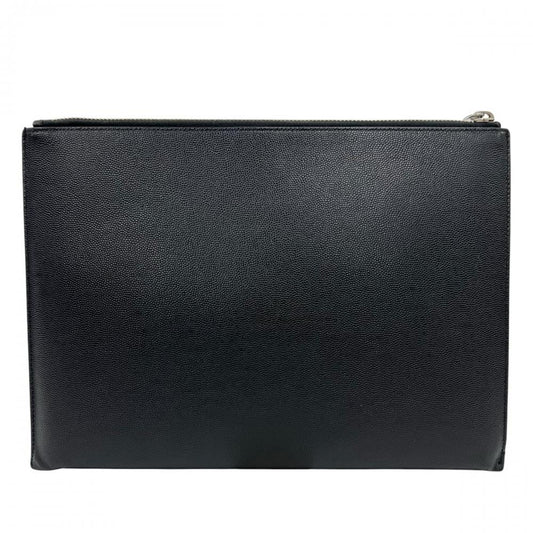 SAINT LAURENT PARIS サンローランパリ クラッチバッグ タブレットホルダー 397294 レザー ブラック 黒 シルバー金具 メンズ【中古品】
