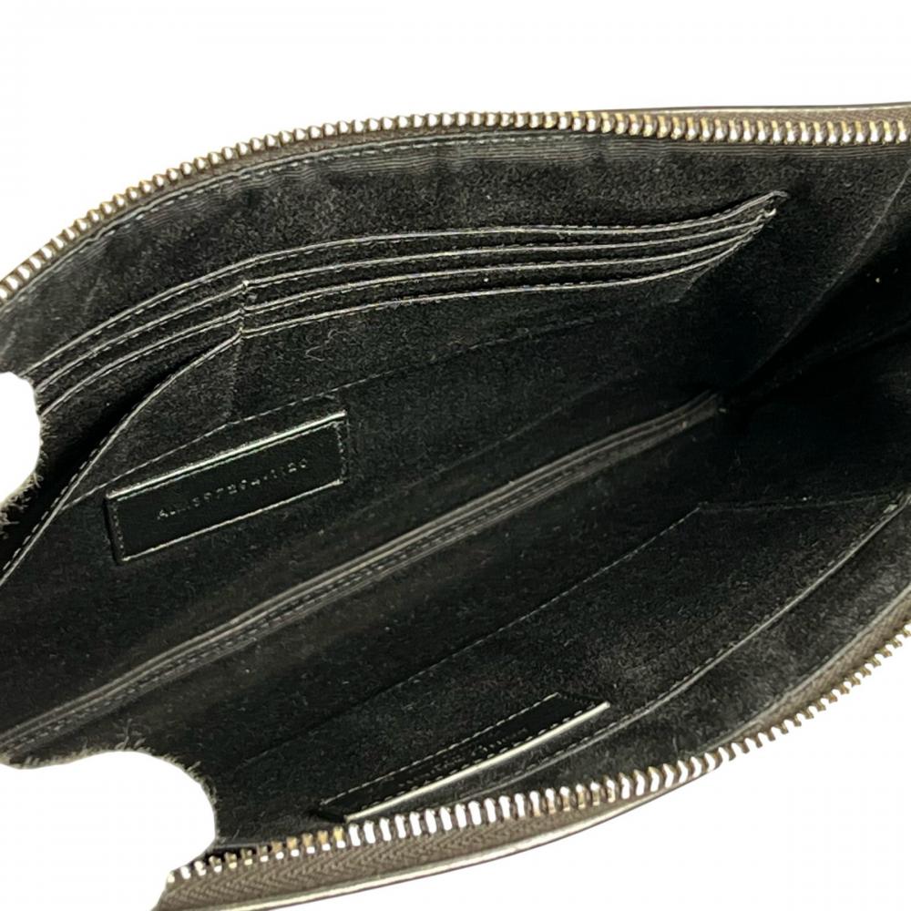 SAINT LAURENT PARIS サンローランパリ クラッチバッグ タブレットホルダー 397294 レザー ブラック 黒 シルバー金具 メンズ【中古品】