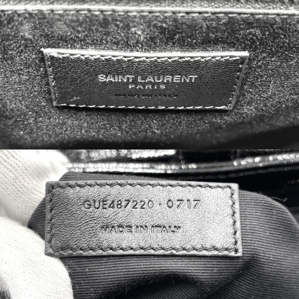 SAINT LAURENT PARIS サンローランパリ リュック ルル バックパック キルティング 鞄 かばん 487220 パテントレザー ブラック 黒 シルバー金具 レディース【中古品】