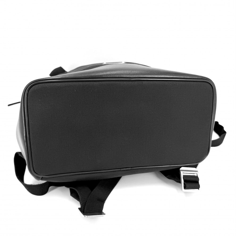 【開店SALE】 SAINT LAURENT PARIS サンローランパリ リュック RIVINGTON RACE コンバーチブル バックパック 484172 キャンバス レザー ブラック 黒 シルバー金具 メンズ【中古品】