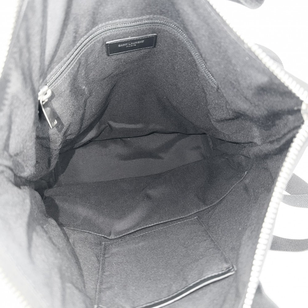 【開店SALE】 SAINT LAURENT PARIS サンローランパリ リュック RIVINGTON RACE コンバーチブル バックパック 484172 キャンバス レザー ブラック 黒 シルバー金具 メンズ【中古品】