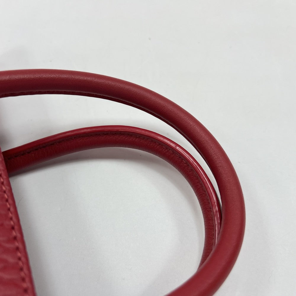 MCM エム・シー・エム 2WAY ヴィセトストート スモール ハンドバッグ ショルダーバッグ レッド 赤 シルバー金具 レディース【中古品】