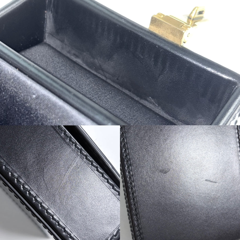 Dunhill ダンヒル ショルダーバッグ ロックバッグ レザー ブラック 黒 ゴールド金具 メンズ【中古品】