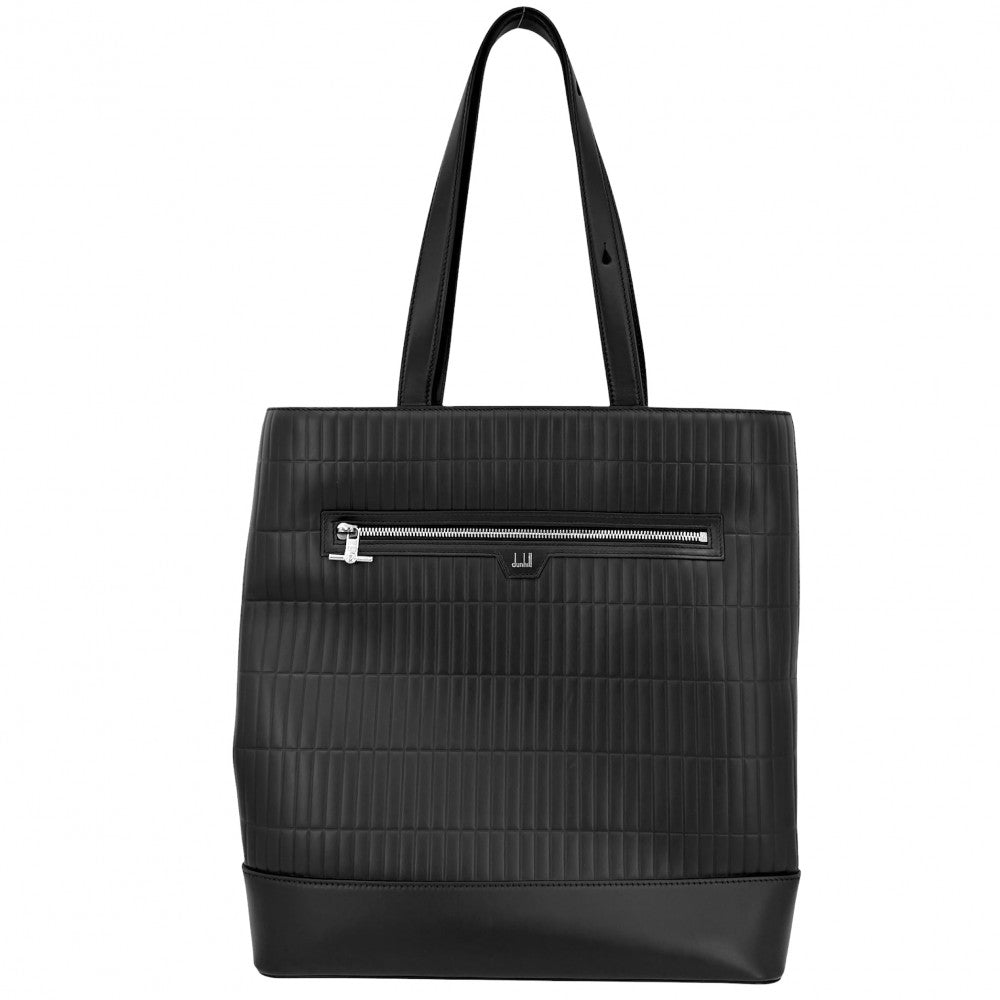 Dunhill ダンヒル トートバッグ ローラガス ハンドバッグ ビジネスバッグ レザー ブラック 黒 シルバー金具 メンズ【中古品】
