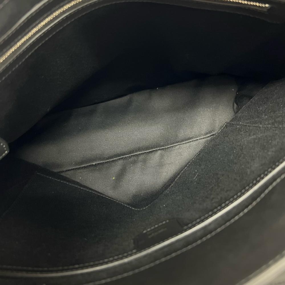 Dunhill ダンヒル 2WAY エンジンターン トートバッグ PVC レザー ブラック 黒 グレー シルバー金具 メンズ【中古品】