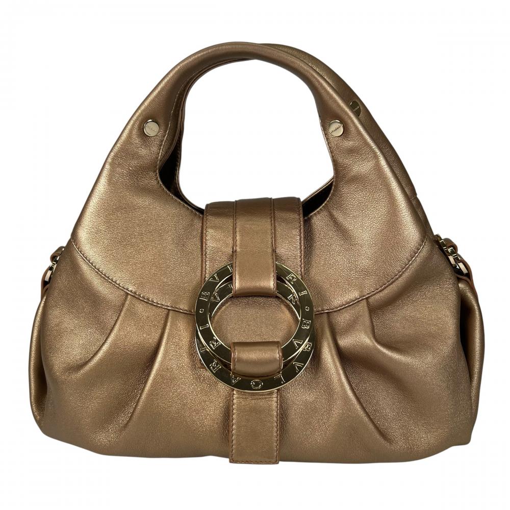BVLGARI ブルガリ ハンドバッグ チャンドラ メタリック レザー ゴールド ゴールド金具 レディース【中古品】