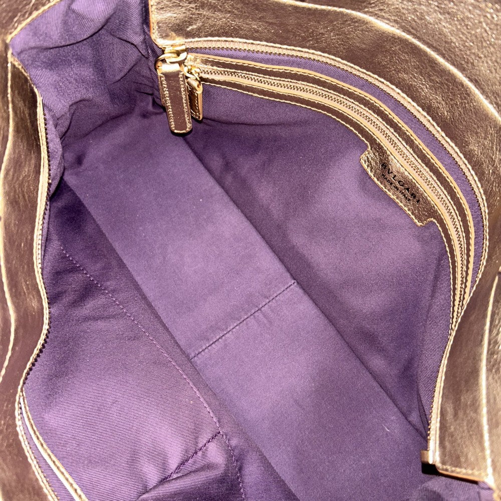 【開店SALE】 BVLGARI ブルガリ トートバッグ プリーツ ハンドバッグ モテーネ レザー ゴールド ゴールド金具 レディース【中古品】