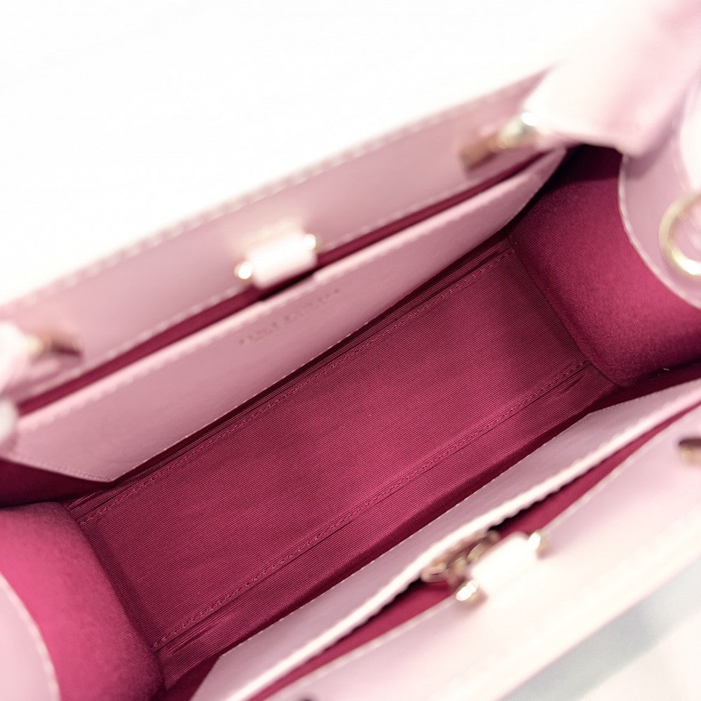 【開店SALE】 BVLGARI ブルガリ 2WAY ロゴトート ハンドバッグ ショルダーバッグ トートバッグ 鞄 かばん レザー ピンク ゴールド金具 レディース【中古品】