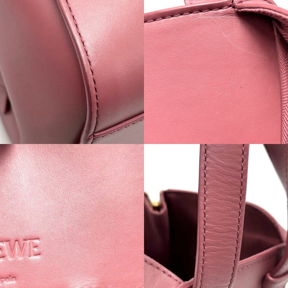 【開店SALE】 LOEWE ロエベ 2WAY ハンモックバッグコンパクト ショルダーバッグ ハンドバッグ レザー かばん 鞄 A538H13X02 カーフ ピンクパープル ゴールド金具 レディース【中古品】