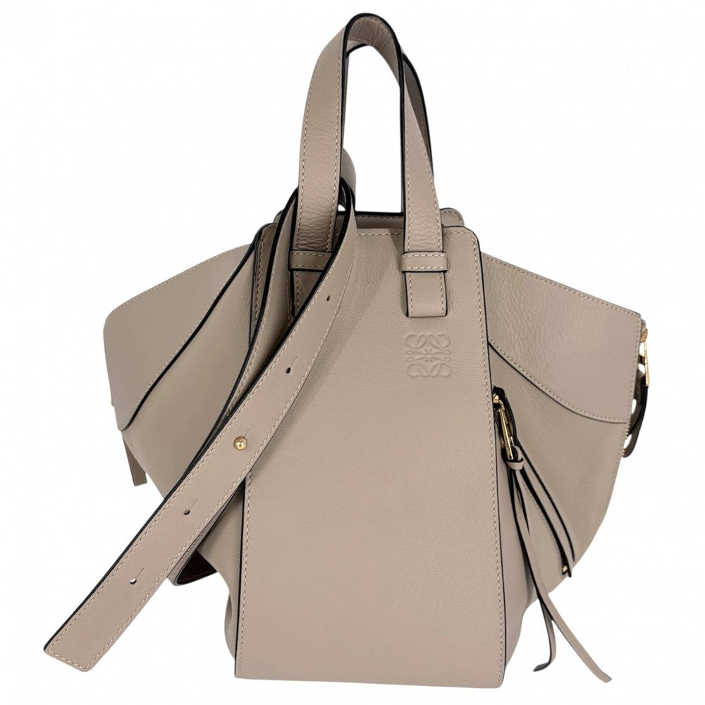【開店SALE】 LOEWE ロエベ 2WAY ハンモックバッグスモール ショルダーバッグ ハンドバッグ かばん 鞄 カーフ ベージュ ゴールド金具 レディース【中古品】